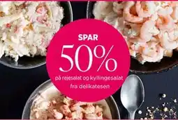 Salling SPAR 50% på rejesalat og kyllingesalat tilbud