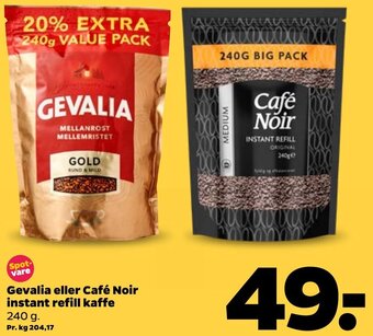 Netto Gevalia Eller Café Noir Instant Refill Kaffe 240 g tilbud