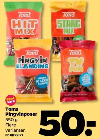 Netto Toms Pingvinposer 550 g tilbud