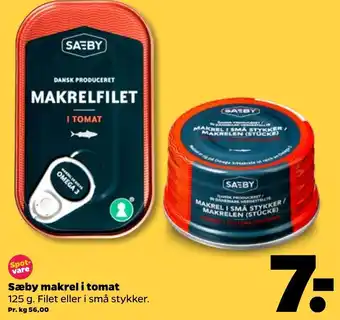 Netto Sæby Makreil I Tomat 125 g tilbud