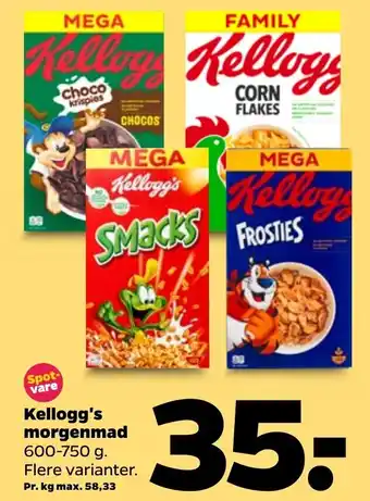 Netto Kellogg's Morgenmad 600-750 g tilbud