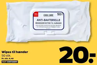 Netto Wipes Til Hænder 50 Stk tilbud