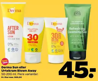 Derma Sun Eller Urtekram Blown Away 50-200 ml