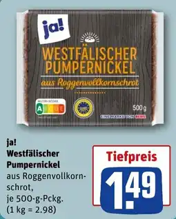 REWE DE ja! Westfälischer Pumpernickel tilbud