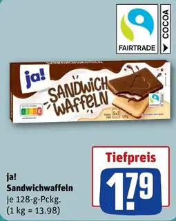 REWE DE ja! Sandwichwaffeln tilbud