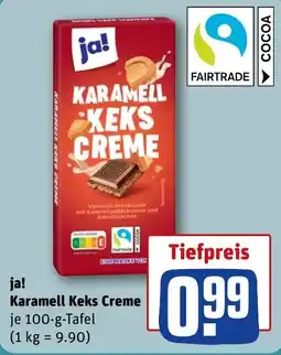 REWE DE ja! Karamell Keks Creme tilbud
