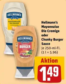 REWE DE Hellmann's Mayonnaise Die Cremige oder Chunky Burger Sauce tilbud