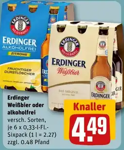 REWE DE Erdinger Weißbier oder alkoholfrei tilbud