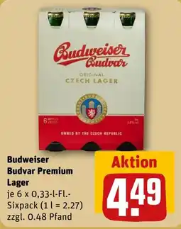 REWE DE Budweiser Budvar Premium Lager tilbud