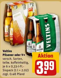 REWE DE Veltins Pilsener oder V+ tilbud