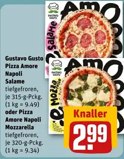 REWE DE Gustavo Gusto Pizza Amore Napoli Salame tilbud