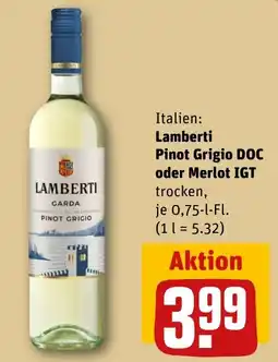 REWE DE Lamberti Pinot Grigio DOC oder Merlot IGT tilbud