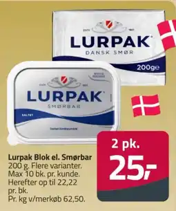 Fleggaard Lurpak Smørbar tilbud