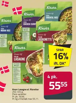 Fleggaard Knorr lasagne el. risretter tilbud