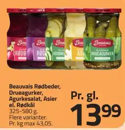Fleggaard Beauvais rødbeder, drueagurker, agurkesalat, asier el. rødkål tilbud