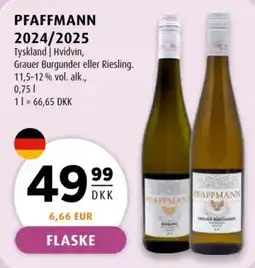 Scandinavian Park Pfaffmann Hvidvin, Grauer Burgunder eller Riesling tilbud