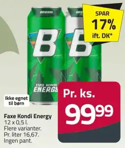 Fleggaard Faxe Kondi Energy tilbud