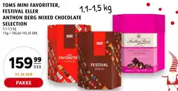 Scandinavian Park Toms mini favoritter, festival eller anthon berg mixed chocolate selection tilbud