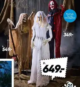 Bilka Animated Halloween figures (bride, skeleton, clown) tilbud