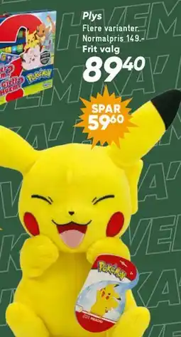 Bilka Pokémon plysdyr tilbud