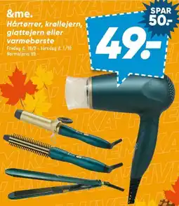 Bilka &me. hårtørrer, krøllejern, glattejern eller varmebørste tilbud