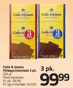 Fleggaard Galle & Jessen Pålægsschokolade tilbud