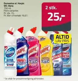 Fleggaard Domestos el. Harpic WC-Rens tilbud