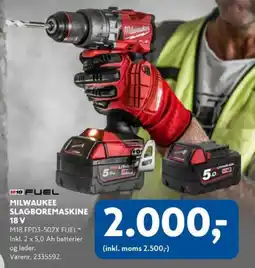 Davidsen Milwaukee slagboremaskine 18 V tilbud