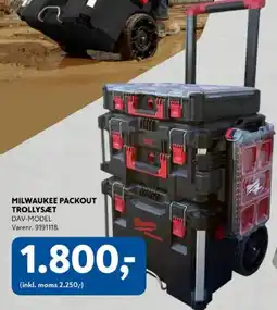 Davidsen Milwaukee Packout Trollysæt tilbud