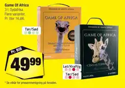 Calle Game Of Africa tilbud