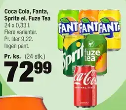 Calle Coca Cola, Fanta, Sprite el. Fuze Tea tilbud