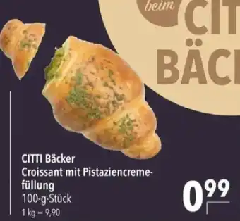 Citti Bäcker croissant mit pistaziencreme-füllung