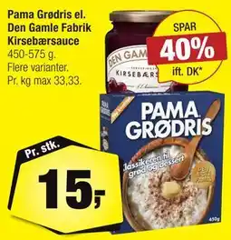 Calle Pama Grødris el. Den Gamle Fabrik Kirsebærsauce tilbud