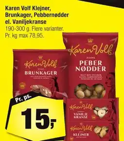 Calle Karen Volf Klejner, Brunkager, Pebbernødder el. Vaniljekranse tilbud