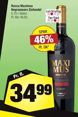 Calle Rocca Maximus Negroamaro Zinfandel tilbud