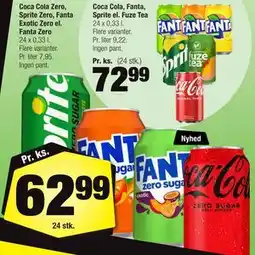 Calle Coca Cola Zero, Sprite Zero, Fanta Exotic Zero el. Fanta Zero tilbud