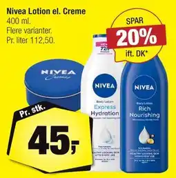 Calle Nivea Lotion el. Creme tilbud