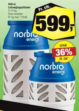 Calle Stål el. Letvægtsgasflaske tilbud
