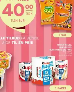 Scandinavian Park KINDER RIEGEL, DUPLO ELLER DUPLO WHITE BIG PACK tilbud