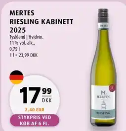 Scandinavian Park MERTES RIESLING KABINETT 2025 tilbud