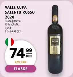 Scandinavian Park VALLE CUPA SALENTO ROSSO 2020 tilbud
