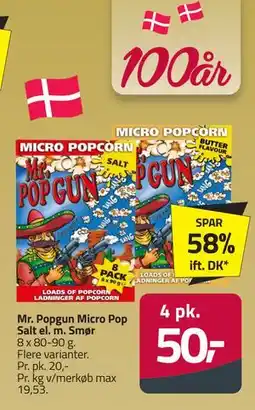 Fleggaard Mr. Popgun Micro Pop Salt el. m. Smør tilbud