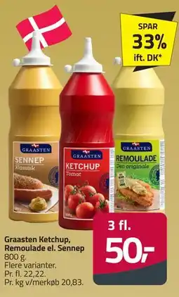 Fleggaard Graasten Ketchup, Remoulade el. Sennep tilbud