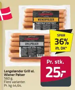 Fleggaard Langelænder Grill el. Wiener Pølser tilbud