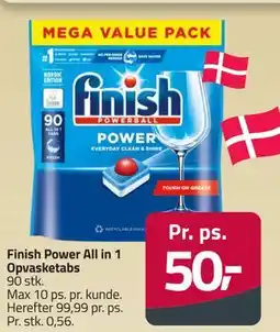 Fleggaard Finish Power All in 1 Opvasketabs tilbud