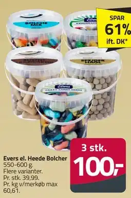 Fleggaard Evers el. Heede Bolcher tilbud