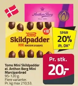 Fleggaard Toms Mini Skildpadder el. Anthon Berg Mini Marcipanbrød tilbud