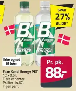 Fleggaard Faxe Kondi Energy PET tilbud