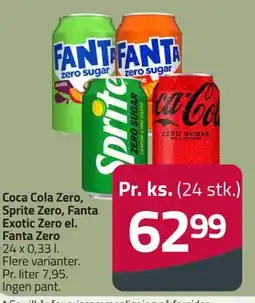 Fleggaard Coca Cola Zero, Sprite Zero, Fanta Exotic Zero el. Fanta Zero tilbud