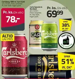 Fleggaard Carlsberg 1883 el. Sort Guld tilbud